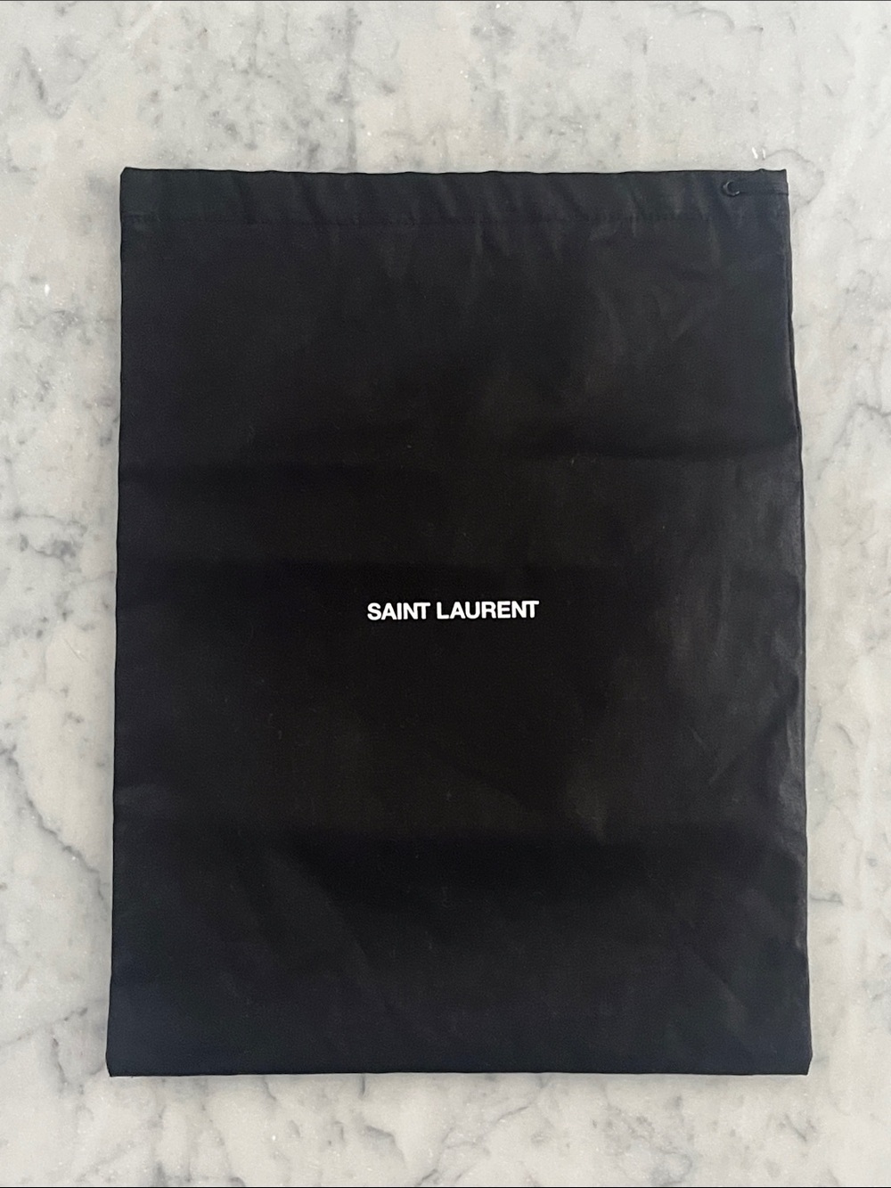 Saint Laurent Black Drawstring Dust Bag with White Logo